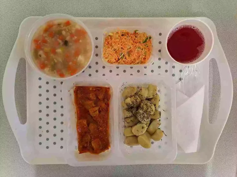 Obiad: dieta z ograniczeniem łatwoprzyswajalnych węglowodanów 

kompot owocowy b/c 250ml, zupa jarzynowa z kaszą orkiszową 400 ml (seler, gluten), gulasz wieprzowy z szynki wieprzowej 200 g, kopytka ziemniaczane 200 g (jaja, gluten), surówka z pora, marchwi i jabłka 150 g (mleko)