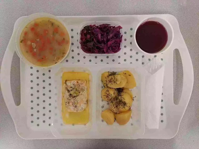 Obiad: dieta podstawowa

kompot owocowy b/c 250ml, krupnik jęczmienny z warzywami 400 ml (gluten, mleko), łosoś na parze 80 g (ryba), ziemniaki gotowane z koperkiem 200 g, surówka z kapusty czerwonej 150 g (mleko)