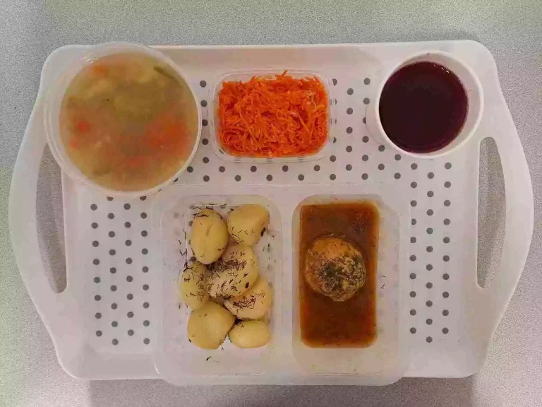 Obiad: dieta podstawowa
kompot owocowy b/c 250 ml, zupa wielowarzywna z kaszą pęczak 400ml (seler, gluten, mleko), klopsiki drobiowe gotowane 80 g (gluten, jaja, mleko), sos koperkowy 50 ml (gluten, mleko), ziemniaki gotowane 200 g, surówka z marchwi i jabłka 150 g Obiad: dieta podstawowa
kompot owocowy b/c 250 ml, zupa wielowarzywna z kaszą pęczak 400ml (seler, gluten, mleko), klopsiki drobiowe gotowane 80 g (gluten, jaja, mleko), sos koperkowy 50 ml (gluten, mleko), ziemniaki gotowane 200 g, surówka z marchwi i jabłka 150 g