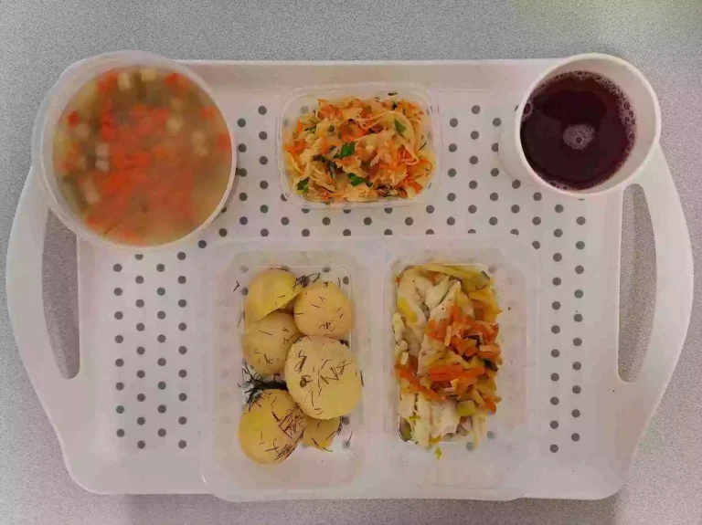 Obiad: dieta podstawowa

kompot owocowy b/c 250 ml, zupa wielowarzywna z kaszą pęczak 400 ml (gluten, seler), morszczuk pieczony w warzywach 100 g (ryba, seler), ziemniaki gotowane z kop. - 200g, surówka z kapusty kiszonej i marchewki 150 g