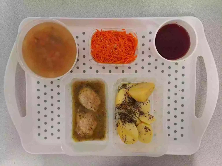 Obiad: dieta podstawowa

kompot owocowy b/c 250 ml, zupa wielowarzywna z kaszą pęczak 400ml (seler, gluten, mleko), klopsiki drobiowe gotowane 80 g (gluten, jaja, mleko), sos koperkowy 50 ml (gluten, mleko), ziemniaki gotowane 200 g, surówka z marchwi i jabłka 150 g