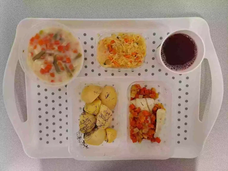 Obiad: dieta podstawowa

kompot owocowy b/c 250 ml, jarzynowa z makaronem 400 ml (gluten, seler, jaja, mleko), miruna pieczona w warzywach 100 g (seler, ryba), ziemniaki gotowane z koperkiem 200g, surówka z kapusty kiszonej i marchewki 150 g