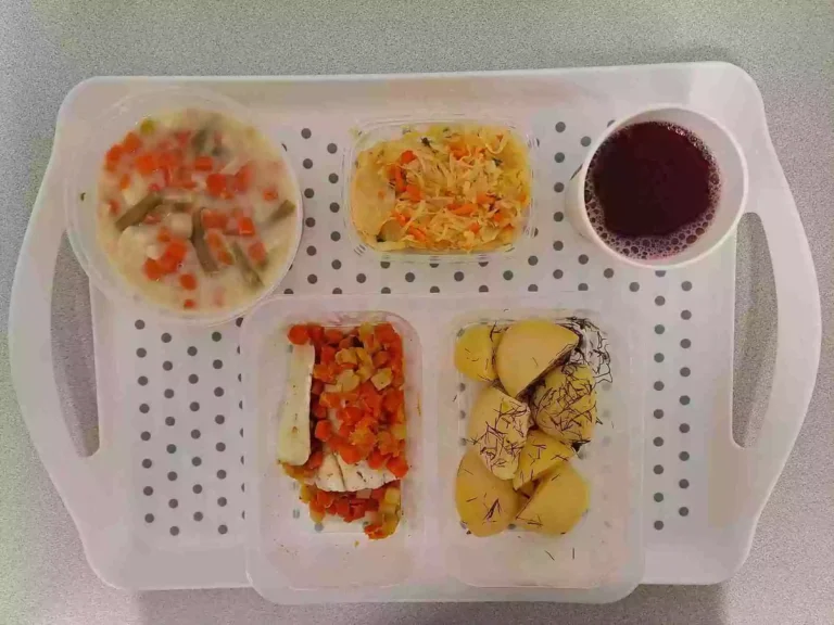Obiad: dieta z ograniczeniem łatwoprzyswajalnych węglowodanów 

kompot owocowy b/c 250 ml, jarzynowa z makaronem 400 ml (gluten, seler, jaja, mleko), miruna pieczona w warzywach 100 g (seler, ryba), ziemniaki gotowane z koperkiem 200g, surówka z kapusty kiszonej i marchewki 150 g