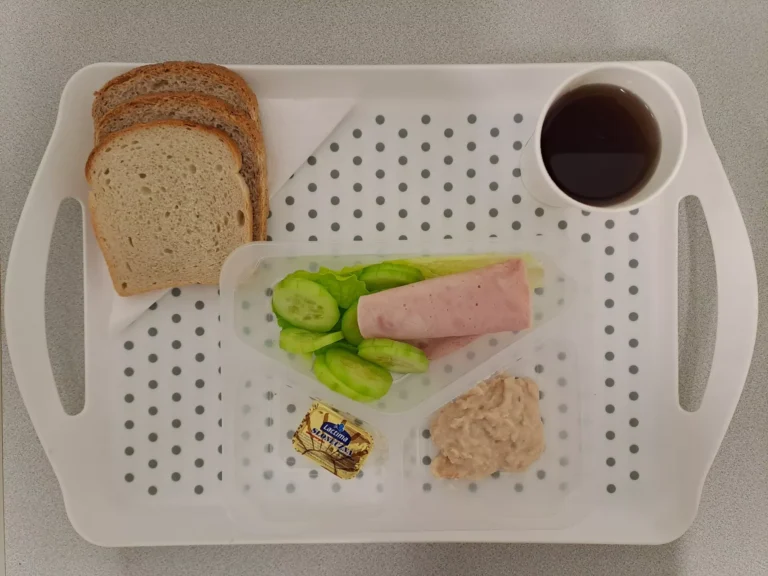 Śniadanie, dieta podstawowa: herbata czarna b/c -250ml, chleb graham-70g (sezam, gluten), chleb pszenny- 30g (gluten), margaryna 60 % tł. 10 g, smalczyk z fasoli 50 g, szynka z indyka 40 g (soja), sałata rzymska 20g, ogórek świeży 80g Śniadanie, dieta podstawowa: herbata czarna b/c -250ml, chleb graham-70g (sezam, gluten), chleb pszenny- 30g (gluten), margaryna 60 % tł. 10 g, smalczyk z fasoli 50 g, szynka z indyka 40 g (soja), sałata rzymska 20g, ogórek świeży 80g