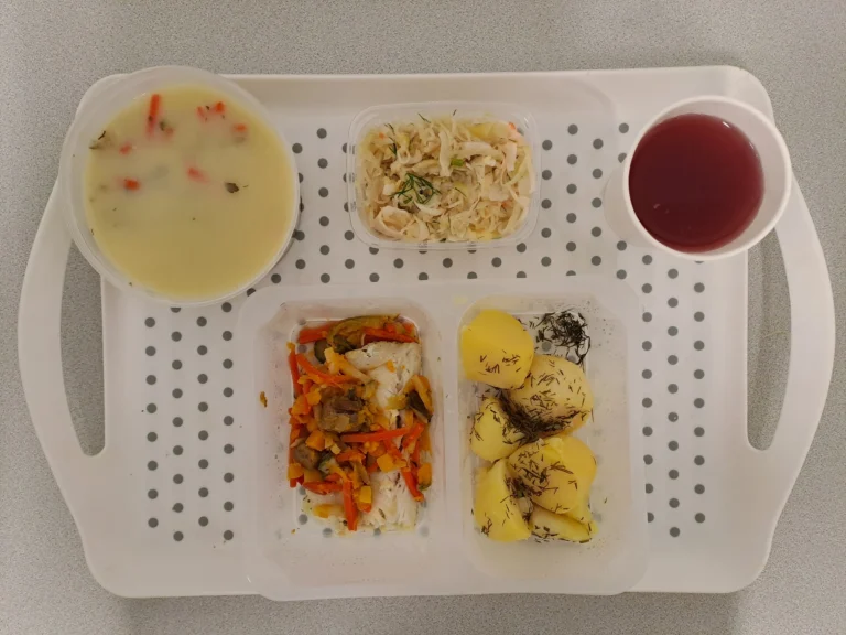 Obiad, dieta z ograniczeniem łatwo przyswajalnych węglowodanów: kompot owocowy b/c 250 ml, zupa wielowarzywna z kaszą pęczak 400 ml (gluten, seler), morszczuk pieczony w warzywach 100 g (ryba, seler), ziemniaki gotowane z kop.- 200g, surówka z kapusty kiszonej i marchewki 150 Obiad, dieta z ograniczeniem łatwo przyswajalnych węglowodanów: kompot owocowy b/c 250 ml, zupa wielowarzywna z kaszą pęczak 400 ml (gluten, seler), morszczuk pieczony w warzywach 100 g (ryba, seler), ziemniaki gotowane z kop.- 200g, surówka z kapusty kiszonej i marchewki 150